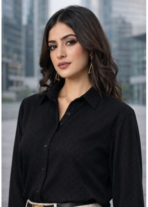 LISA LONG SLEEVE BLACK BLOUSE